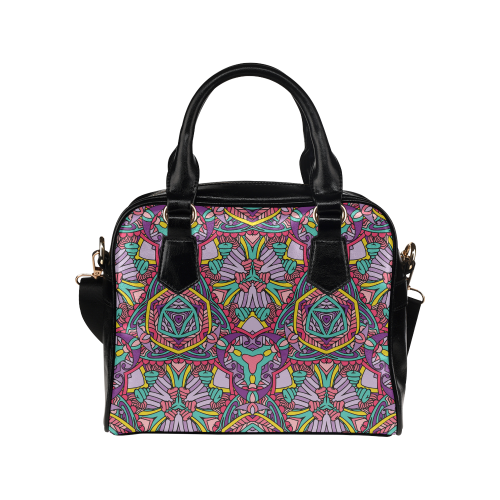 Zandine 0303 purple pink blue girly pattern Shoulder Handbag (Model 1634)
