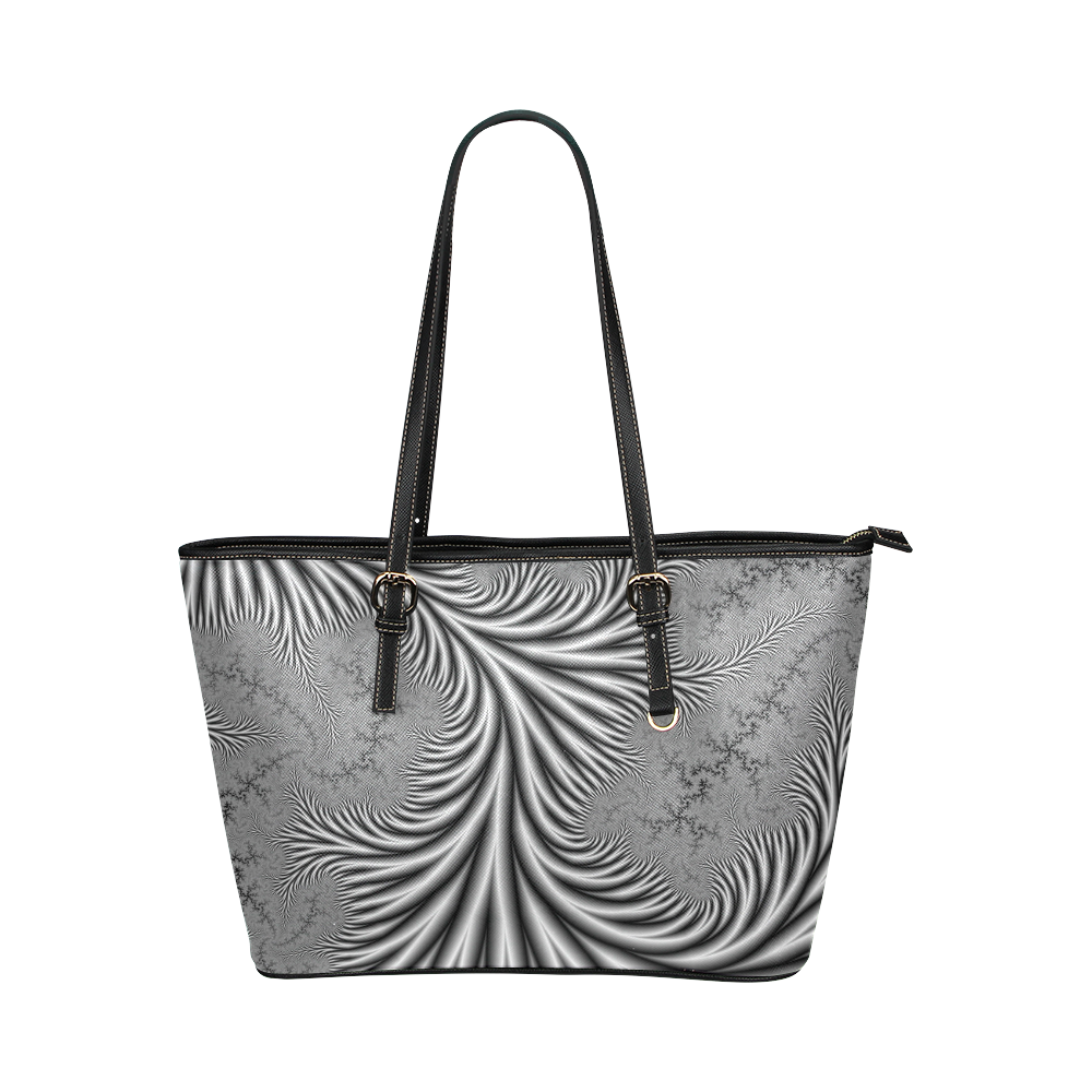 Silvery Leather Tote Bag/Small (Model 1651)