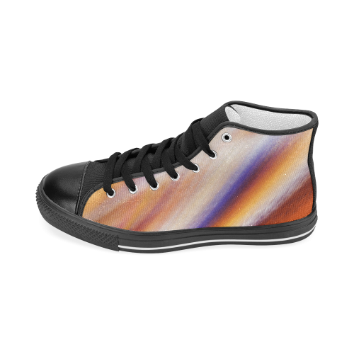 THE BIG WAVE Colorful Painting Men’s Classic High Top Canvas Shoes (Model 017)