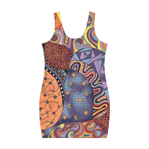 Tangle Doodle Pattern by ArtformDesigns Medea Vest Dress (Model D06)