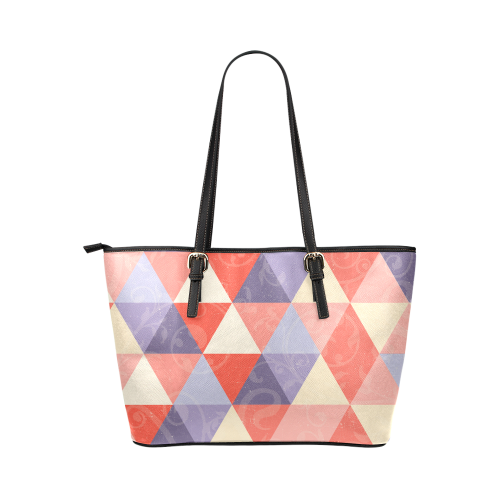 Harlequin Multicolor Pattern by ArtformDesigns Leather Tote Bag/Small (Model 1651)