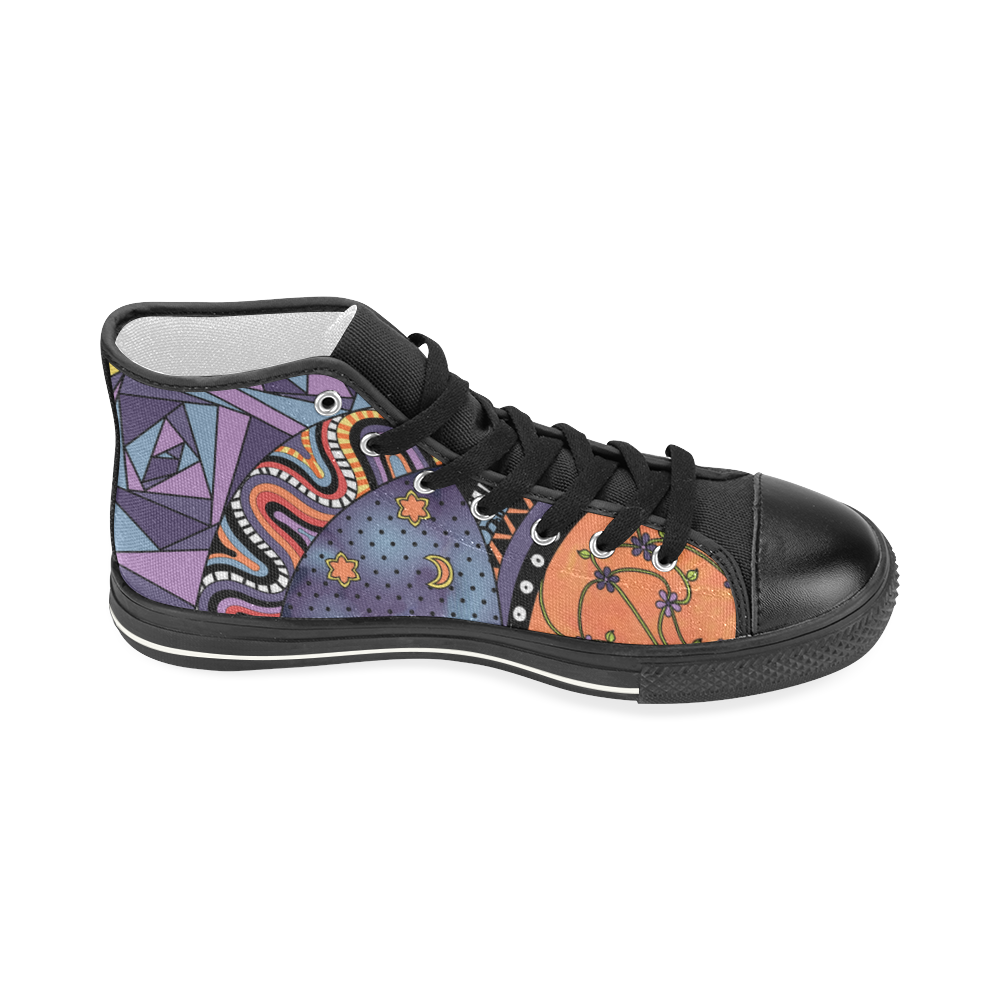 Tangle Doodle Pattern by ArtformDesigns Women's Classic High Top Canvas Shoes (Model 017)