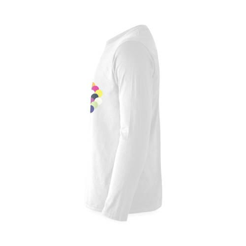 Colorful Circles Sunny Men's T-shirt (long-sleeve) (Model T08)