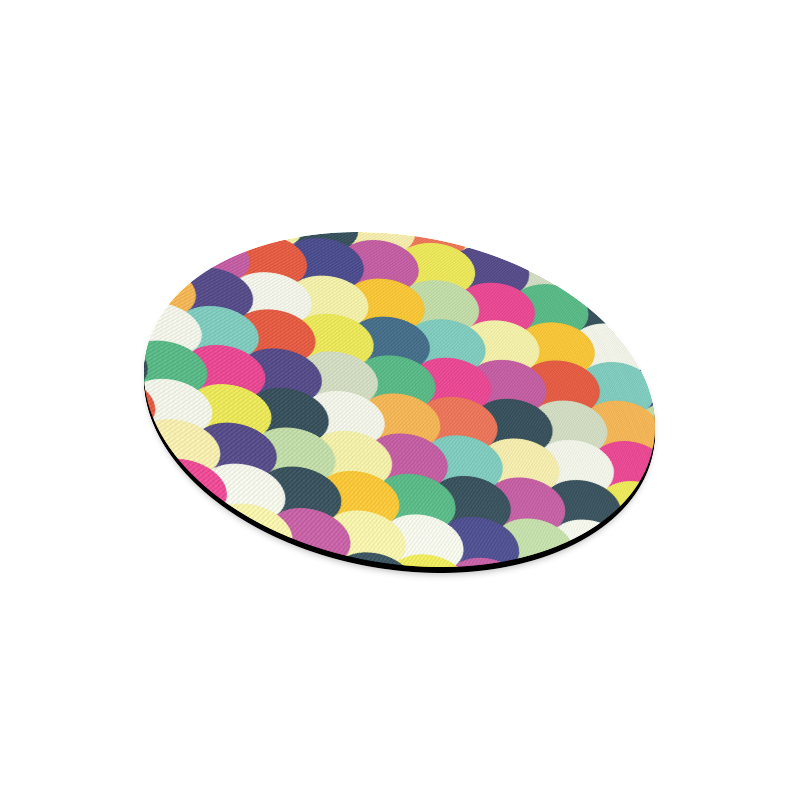 Colorful Circles Round Mousepad