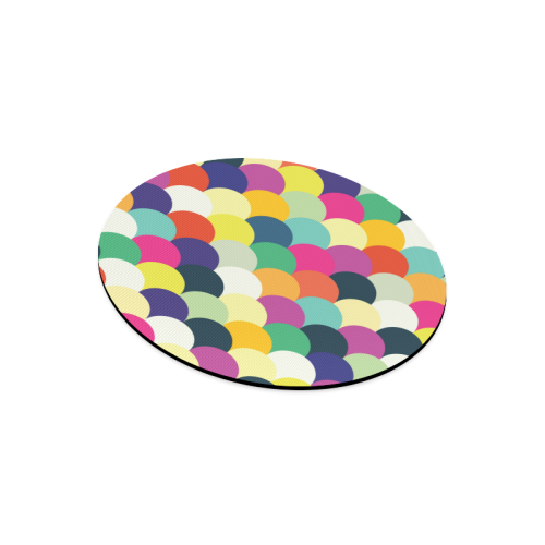 Colorful Circles Round Mousepad