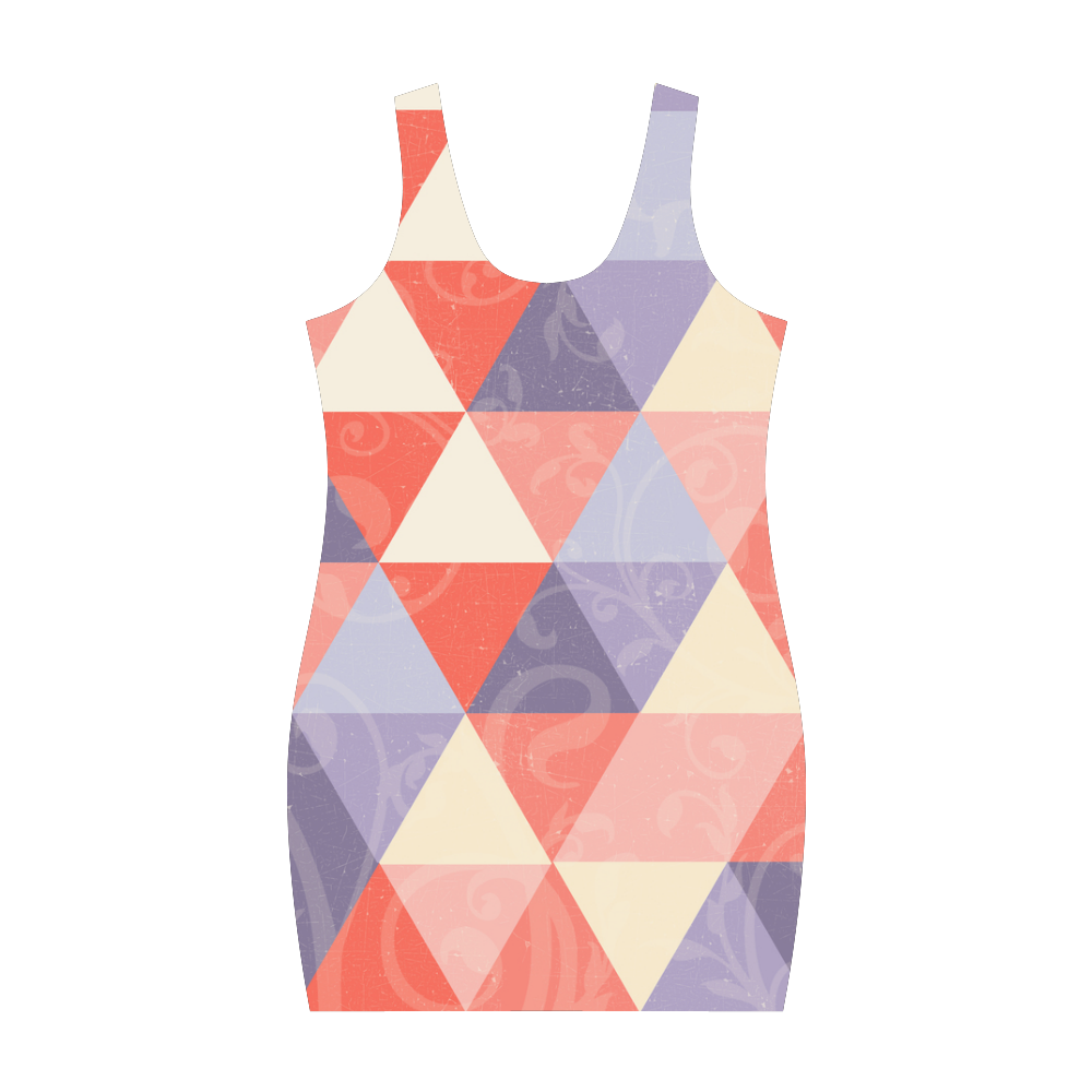 Harlequin Multicolor Pattern by ArtformDesigns Medea Vest Dress (Model D06)