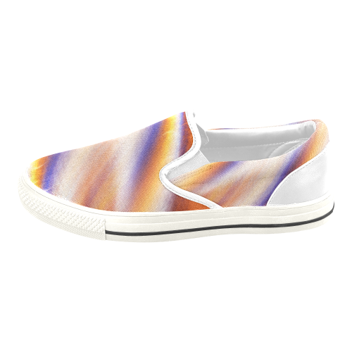 THE BIG WAVE Colorful Painting Men's Unusual Slip-on Canvas Shoes (Model 019)