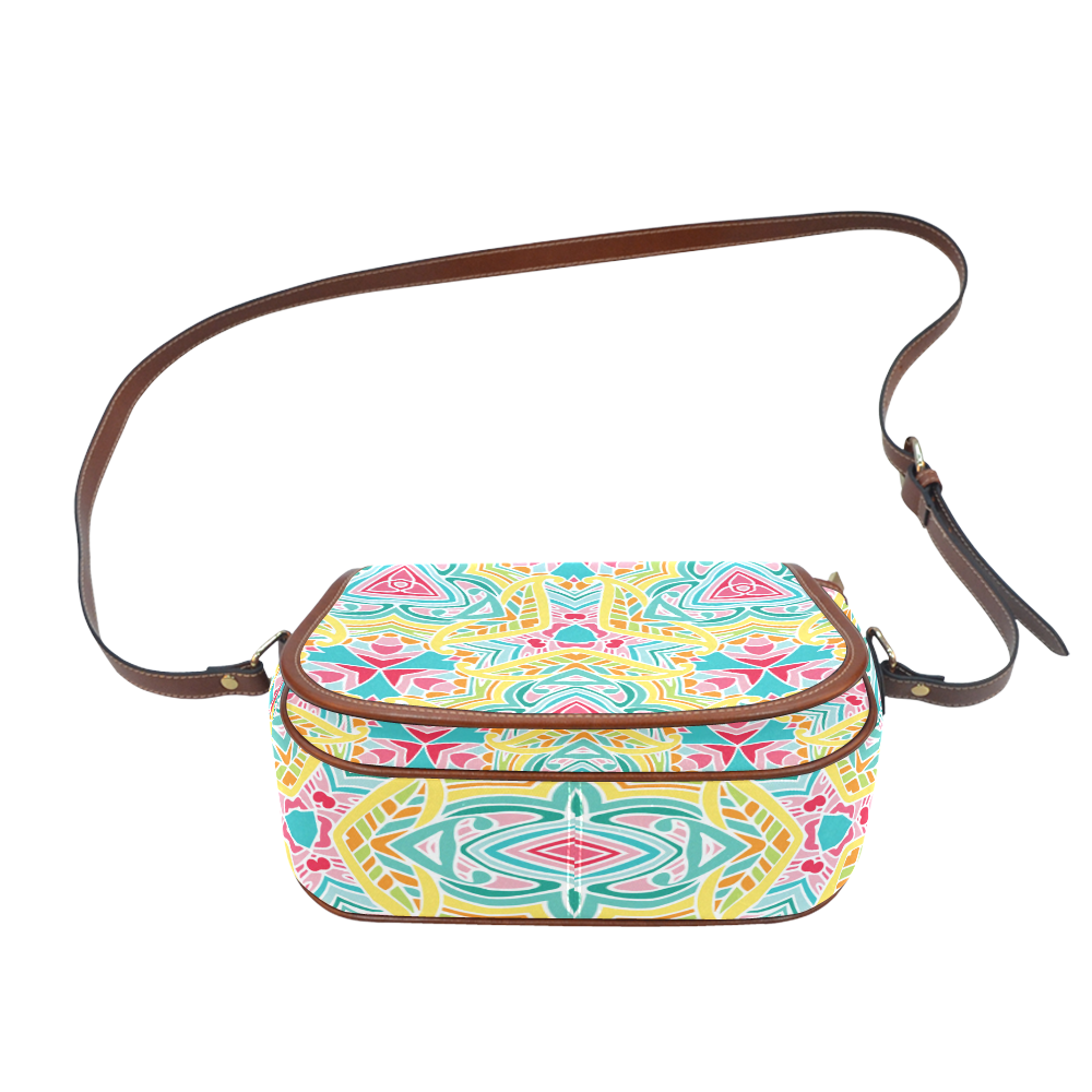 Zandine 0409 bright summer floral pattern Saddle Bag/Small (Model 1649) Full Customization