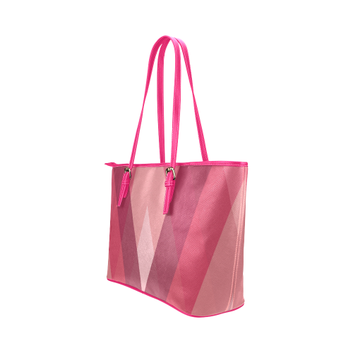 Pink Harlequin Pattern by ArtformDesigns Leather Tote Bag/Small (Model 1651)