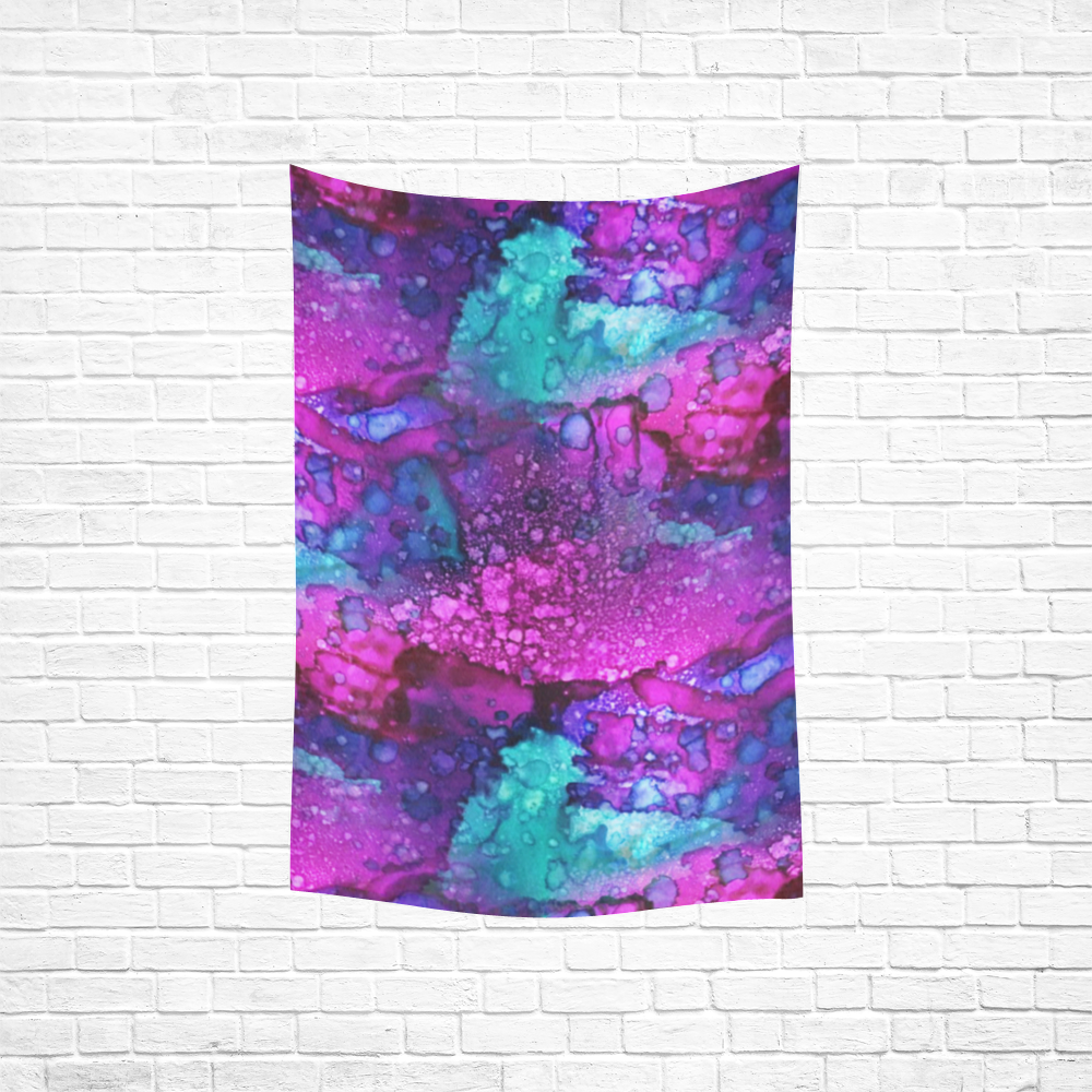Melting In Purple Cotton Linen Wall Tapestry 40"x 60"