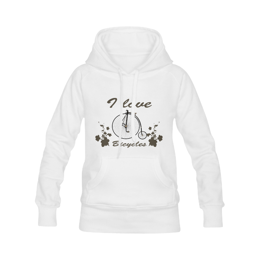 I Love Bicycle Women's Classic Hoodies (Model H07)