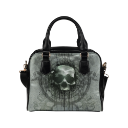 Awesome skull with bones and grunge Shoulder Handbag (Model 1634)