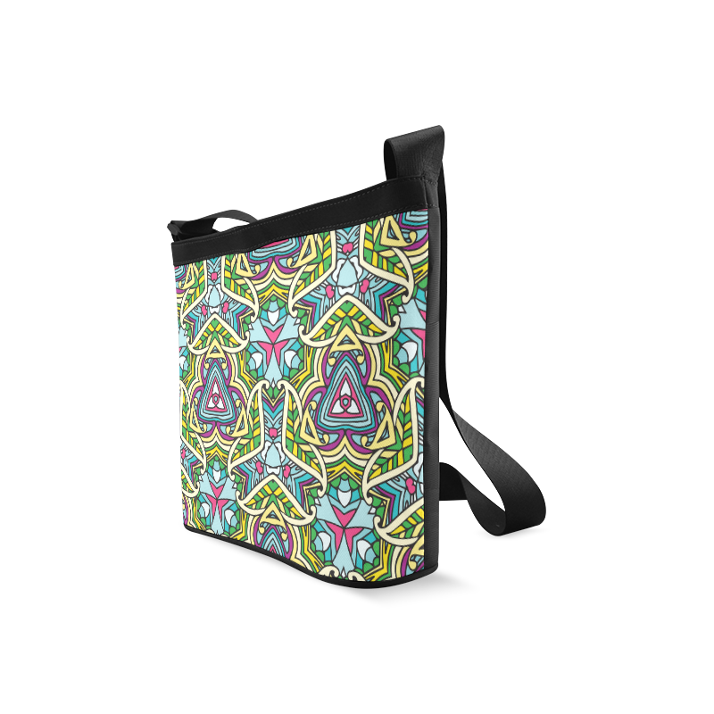 Zandine 0402 purple blue green abstract leaf Crossbody Bags (Model 1613)