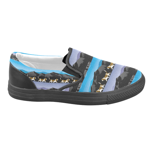 Basset Hound Rockin The Rockies Women's Unusual Slip-on Canvas Shoes (Model 019)