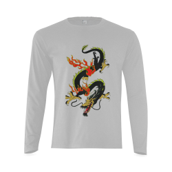 Chinese Dragon Black Sunny Men's T-shirt (long-sleeve) (Model T08)