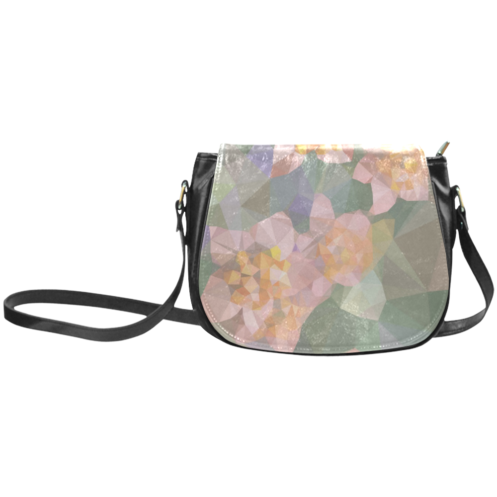 Low Poly Flowers Classic Saddle Bag/Large (Model 1648)