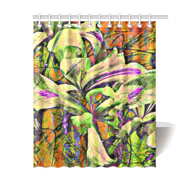 Abstract Iris Yellow by Martina Webster Shower Curtain 60"x72"