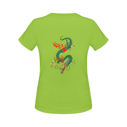 Chinese Dragon Green Women's Classic T-Shirt (Model T17）