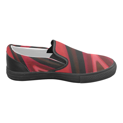 Red and Yellow Abstract Optical illusion Canvas Shoes