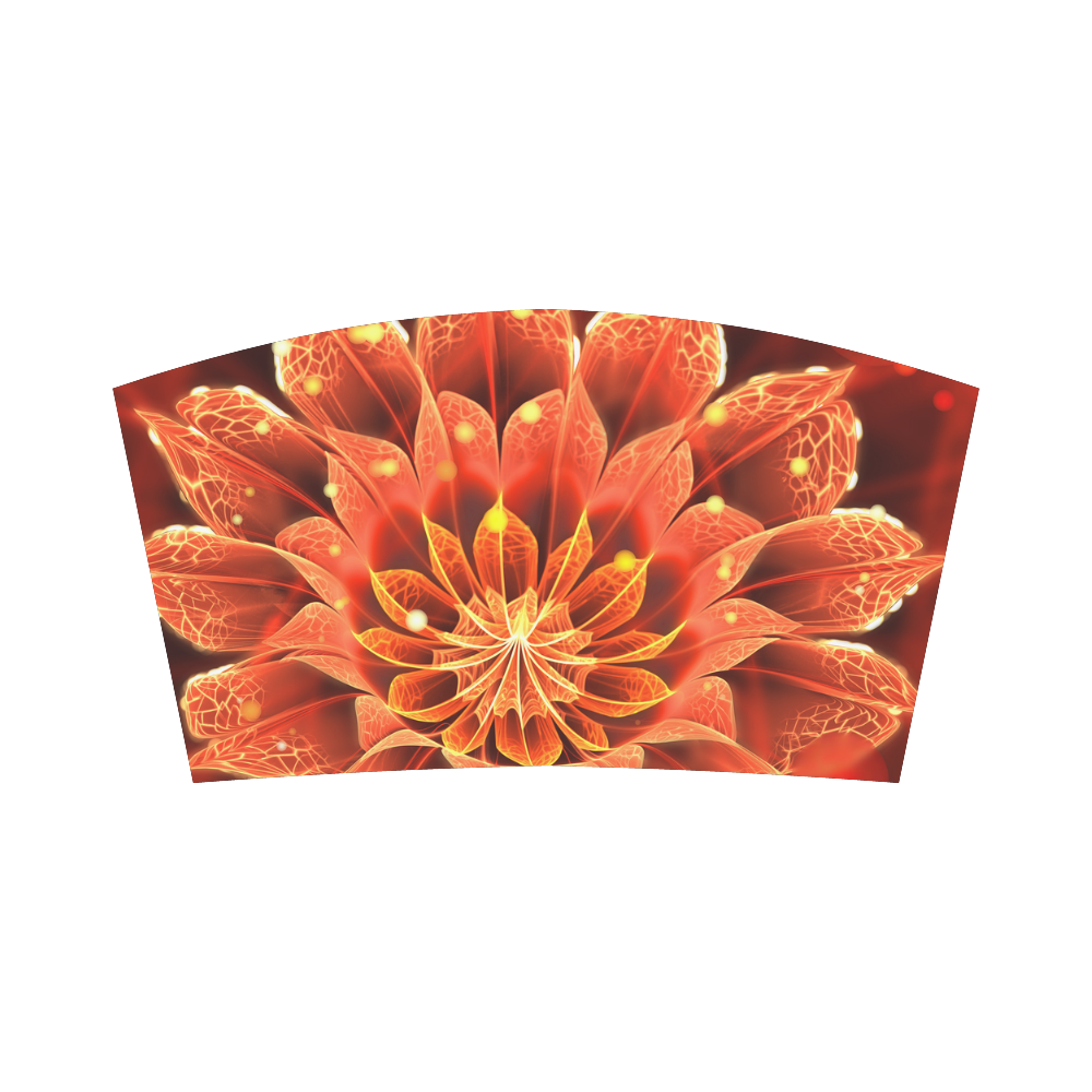 (Red Rim) Red Dahlia Fractal Flower with Beautiful Bokeh Bandeau Top