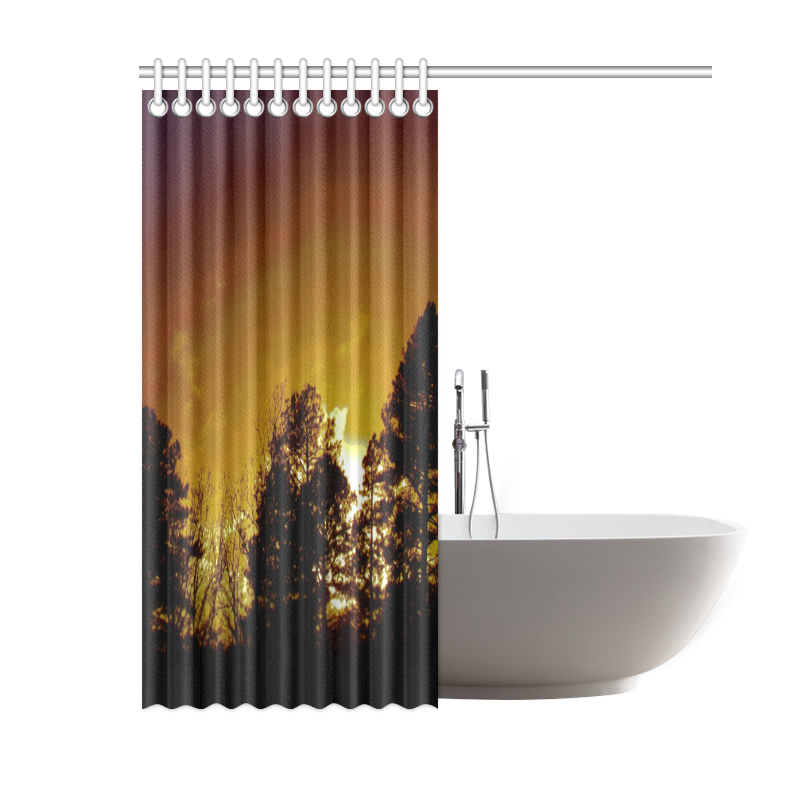 sunset forest by Martina Webster Shower Curtain 60"x72"