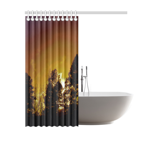 sunset forest by Martina Webster Shower Curtain 60"x72"