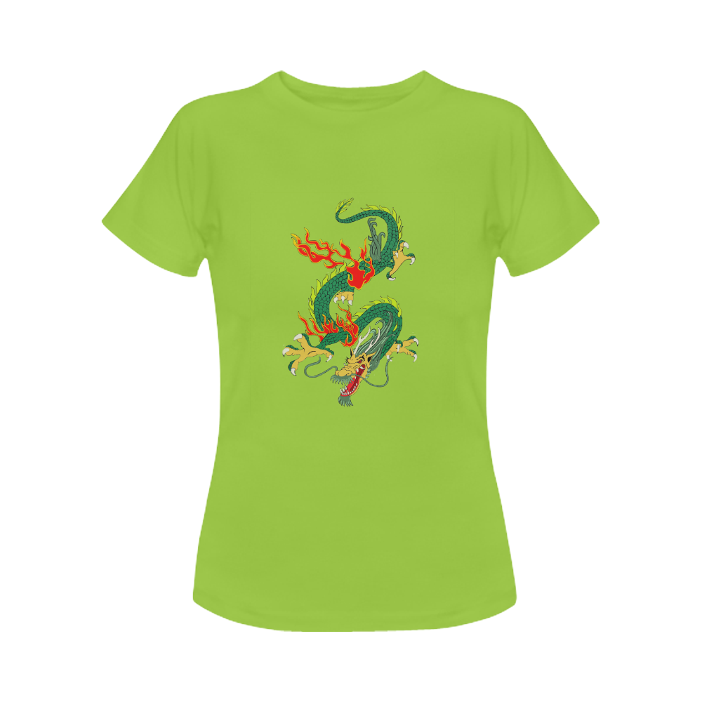 Chinese Dragon Green Women's Classic T-Shirt (Model T17）