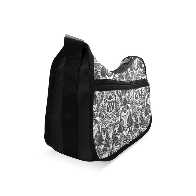 Zandine 0301 black white abstract garden Crossbody Bags (Model 1616)