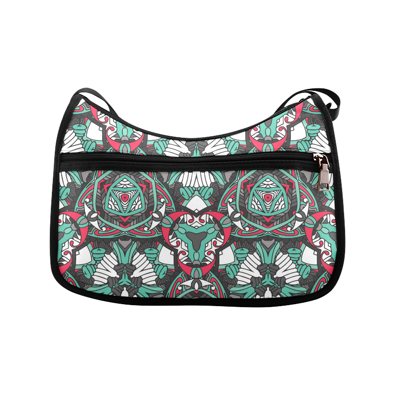 Zandine 0304 bold abstract pattern grey teal red Crossbody Bags (Model 1616)