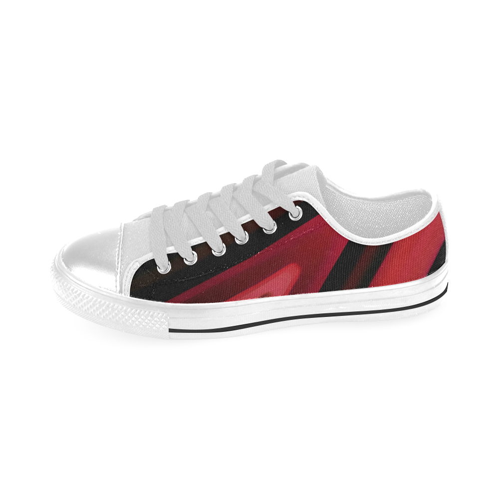 Red and Black Modern Abstract Men's Classic Canvas Shoes (Model 018)