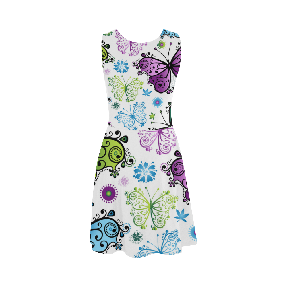 Seamless Butterfly and Floral Atalanta Sundress (Model D04)