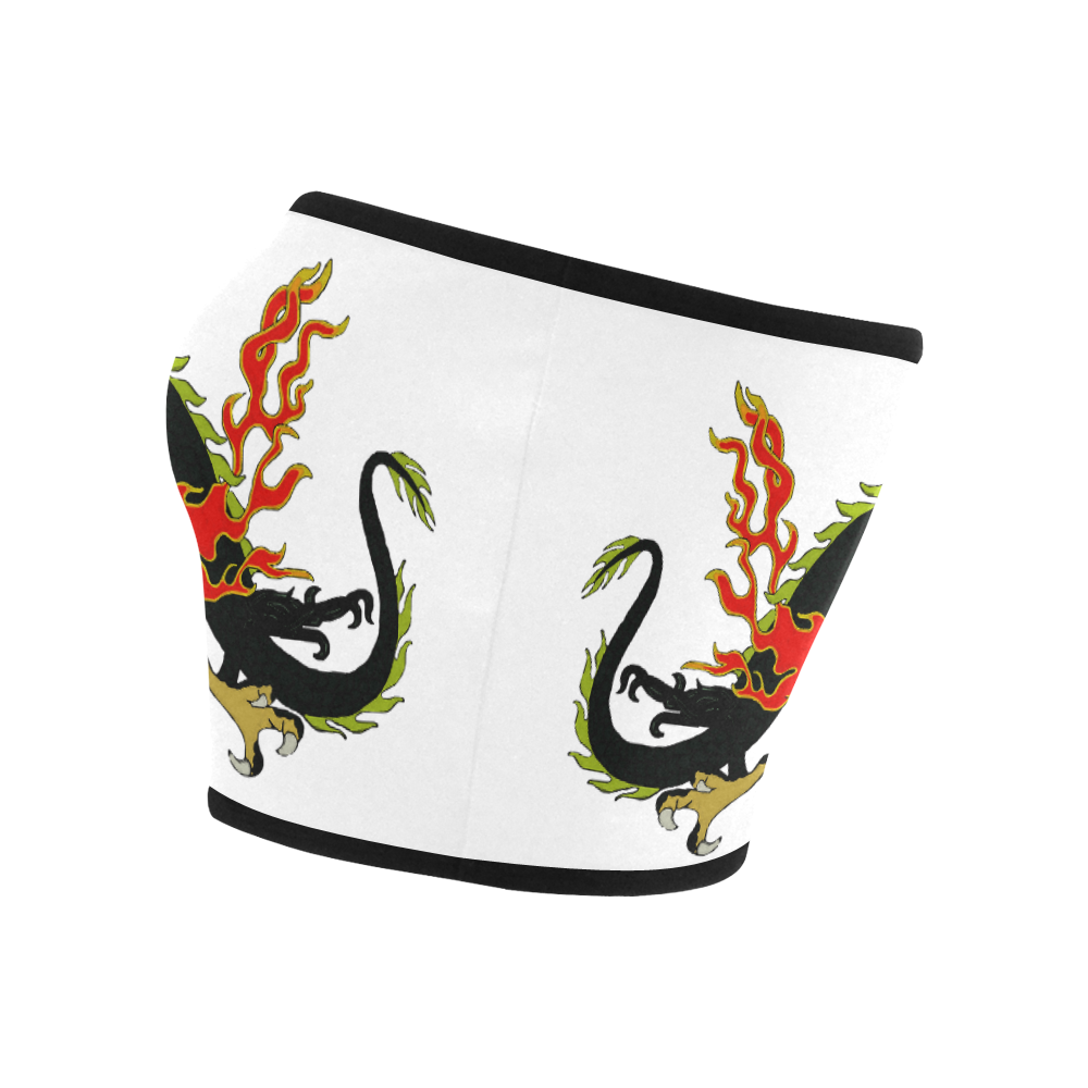 Chinese Dragon Black Bandeau Top