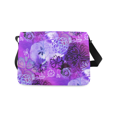 Urban Purple Flowers Messenger Bag (Model 1628) | ID: D503300