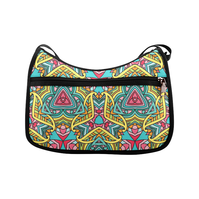 Zandine 0403 bright pink yellow blue pattern Crossbody Bags (Model 1616)