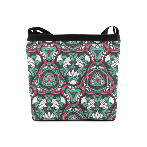 Zandine 0304 bold abstract pattern grey teal red Crossbody Bags (Model 1613)