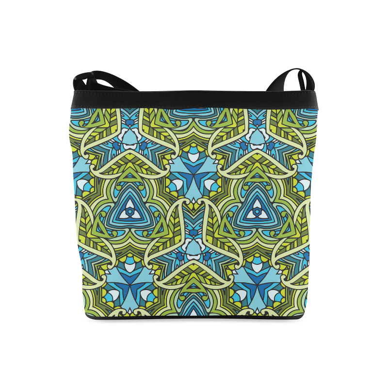 zandine 0401 blue green leaf water pattern Crossbody Bags (Model 1613)
