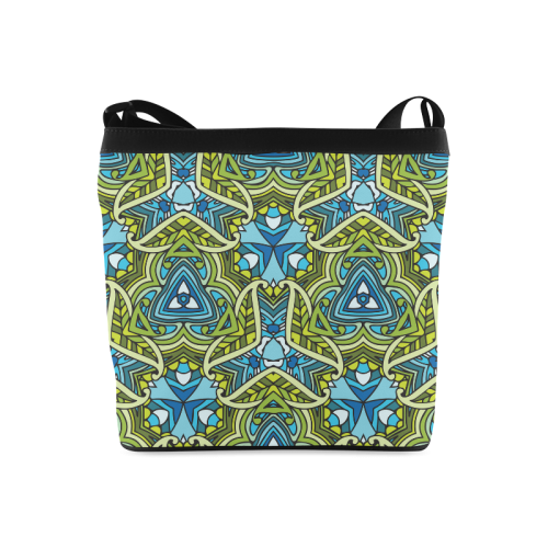 zandine 0401 blue green leaf water pattern Crossbody Bags (Model 1613)