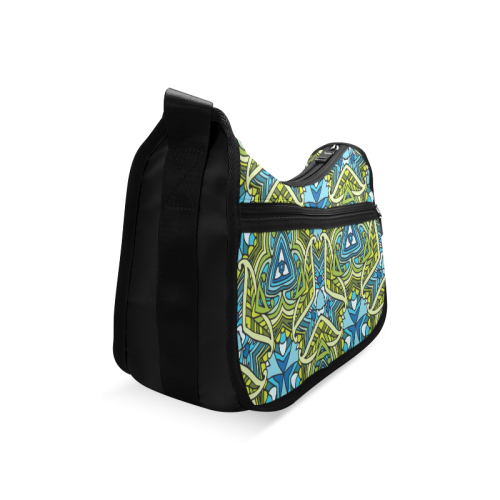 zandine 0401 blue green leaf water pattern Crossbody Bags (Model 1616)