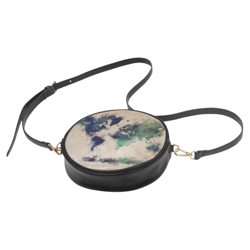 world map 20 Round Sling Bag (Model 1647)