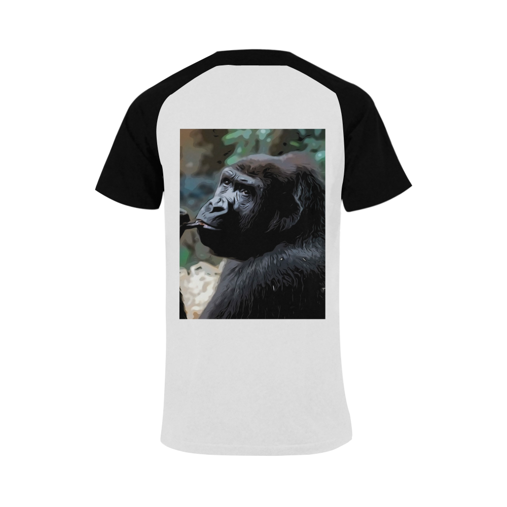 animal art studio 16516 Gorilla Men's Raglan T-shirt Big Size (USA Size) (Model T11)