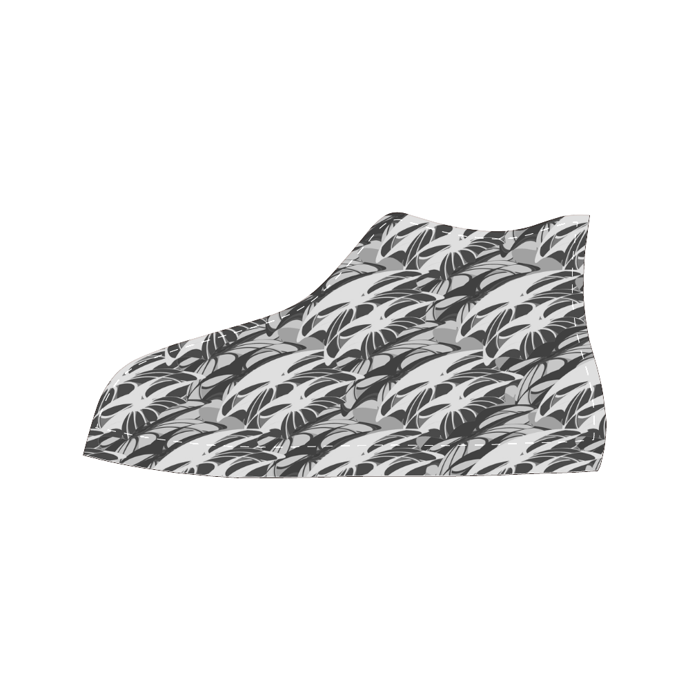 Alien Troops - Black & White Women's Classic High Top Canvas Shoes (Model 017)