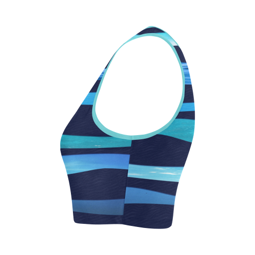 ocean blue Women's Crop Top (Model T42)