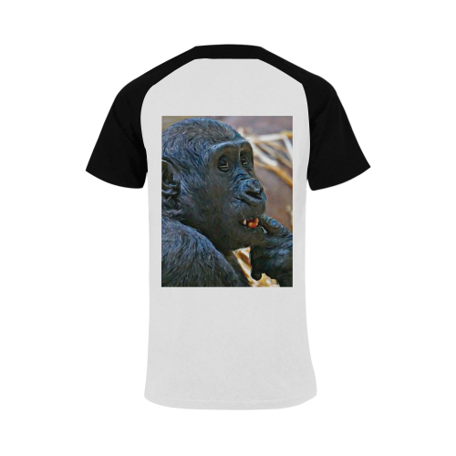 animal art studio 15516 Gorilla Men's Raglan T-shirt Big Size (USA Size) (Model T11)