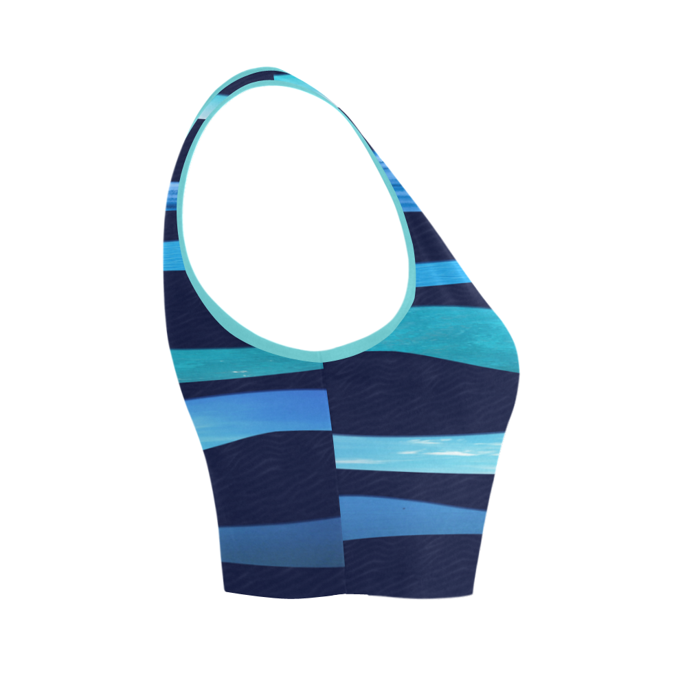 ocean blue Women's Crop Top (Model T42)