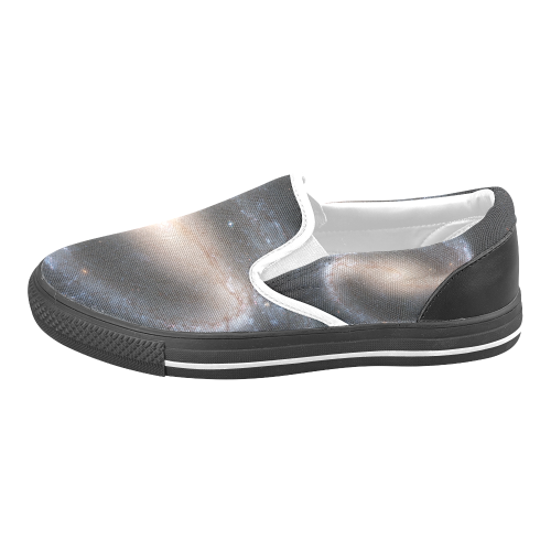 Barred spiral galaxy NGC 1300 Women's Unusual Slip-on Canvas Shoes (Model 019)