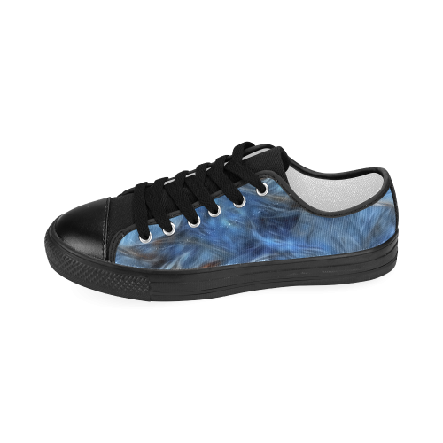 Blue Colorful Abstract Design Women's Classic Canvas Shoes (Model 018)