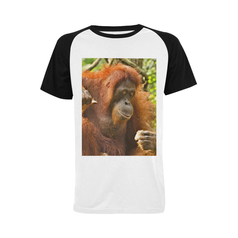 animal art studio 18516 Orang Men's Raglan T-shirt Big Size (USA Size) (Model T11)