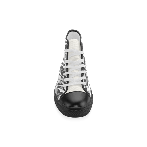 Alien Troops - Black & White Men’s Classic High Top Canvas Shoes (Model 017)