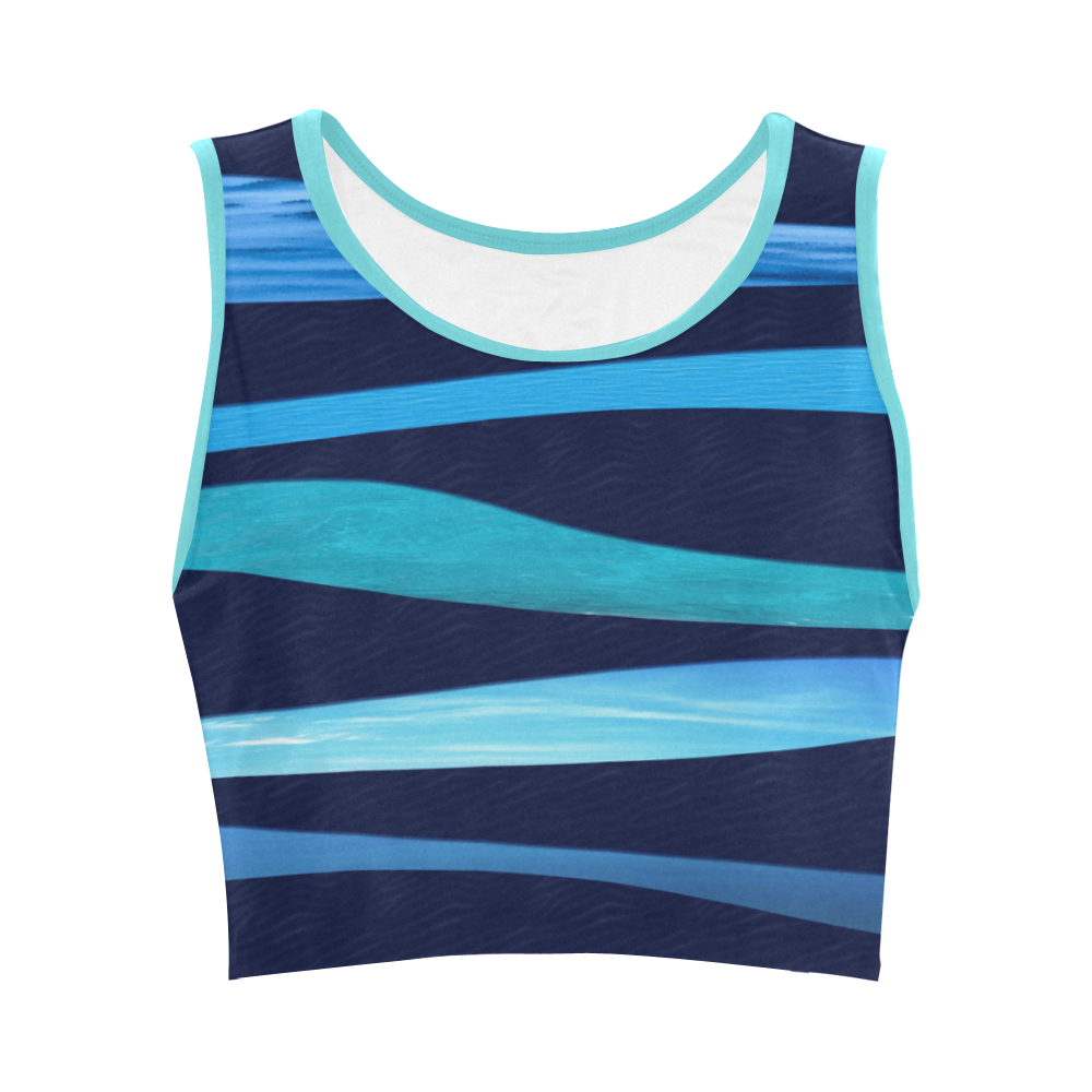 ocean blue Women's Crop Top (Model T42)