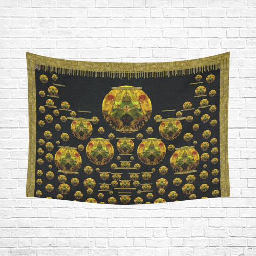 Exploring Keep Calm In gold with flair Cotton Linen Wall Tapestry 80"x 60"